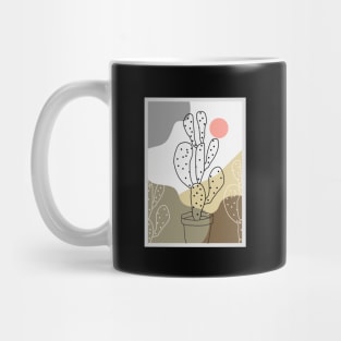 Abstract Desert Cactus Minimalist wall Art Mug